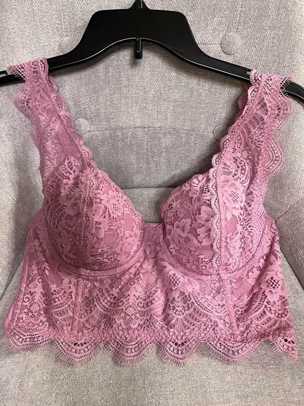 Victoria’s Secret Dream Angels Mauve Lace Corset Bustier Bra (36C)